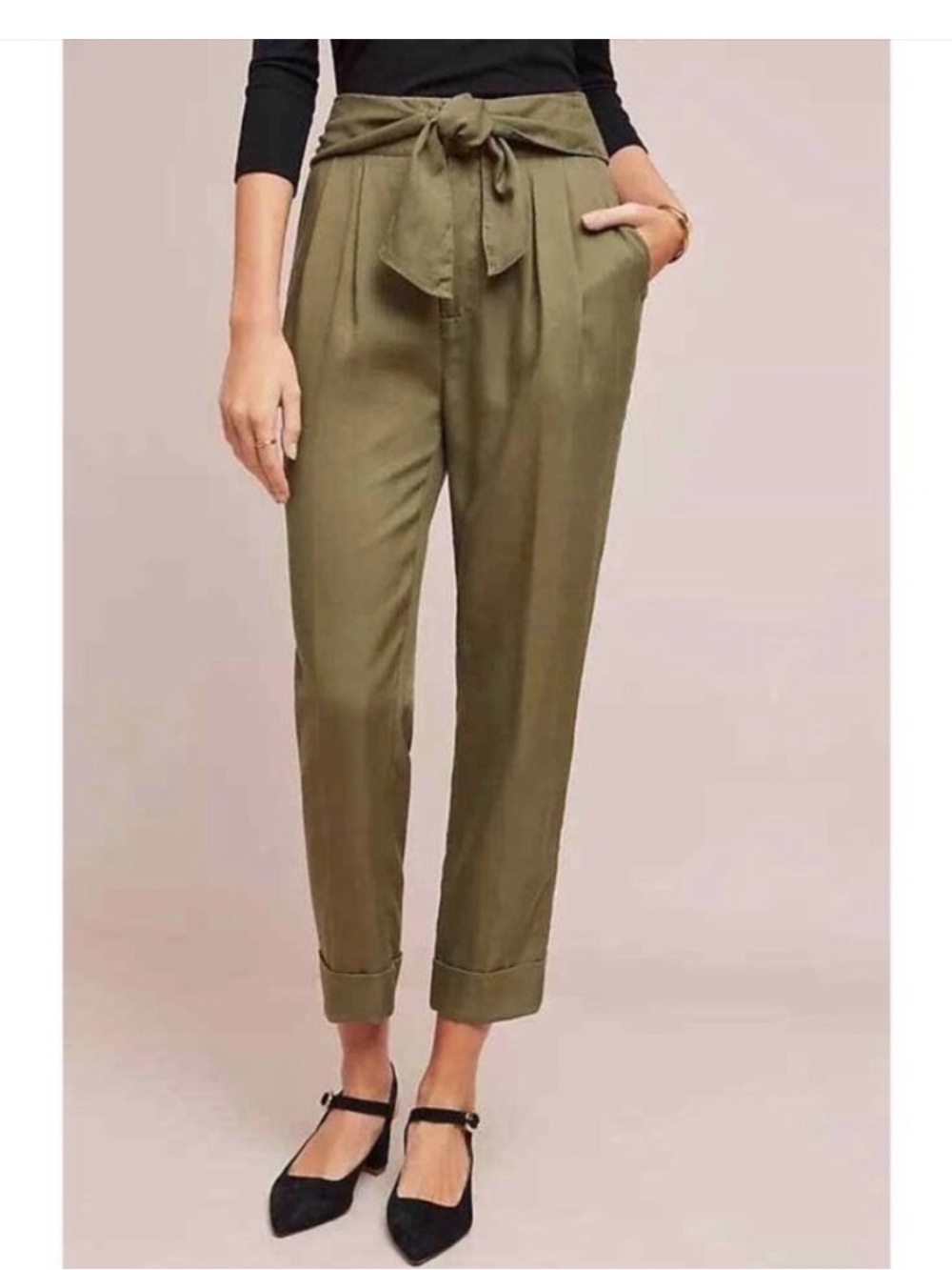 Cartonnier by Anthropologie Cropped Kingsley Belted Pant